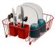 Dish Rack w/Cutlery Holder Red