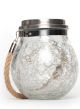 Solar Glass Jar Clear Crackle