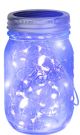 Solar Glass Jar Blue Crackle 1