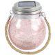 Solar Glass Ball Pink Rope Hnd