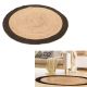 Rug Jute Round Black Border 12