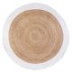 Rug Jute Round Wht Border 120c