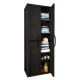 Rattan Tall Wardrobe Brown