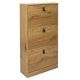 Shoe Cabinet 3Door Brown 63X24